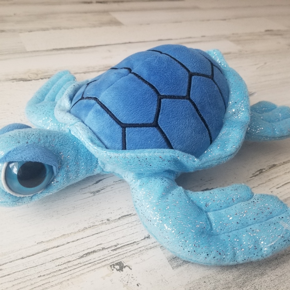 Plush Blue Sparkle Sea Turtle